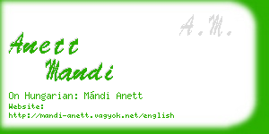 anett mandi business card
